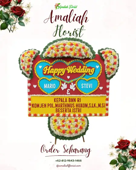 Papan Bunga Pernikahan Long Apari
